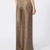 Printed silk trousers, mud