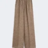 Printed silk trousers, mud
