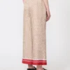 Printed silk trousers, red