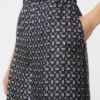 Printed silk trousers, ultramarine