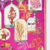 Printed silk twill oversized scarf, fuchsia Printed silk twill oversized scarf, fuchsia