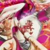 Printed silk twill oversized scarf, fuchsia Printed silk twill oversized scarf, fuchsia