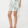 Printed silk twill skirt, silk
