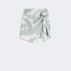 Printed silk twill skirt, silk