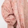 Printed twill kaftan dress, coral