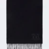 Pure cashmere stole with monogram detail, ultramarine Pure cashmere stole with monogram detail, ultramarine