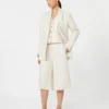 Linen and cable-knit gilet, beige Linen and cable-knit gilet, beige