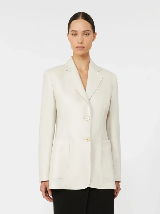 Pure linen blazer, beige
