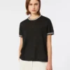 Pure linen yarn sweater, black
