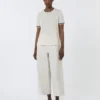 Pure linen yarn sweater, white