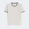 Pure linen yarn sweater, white