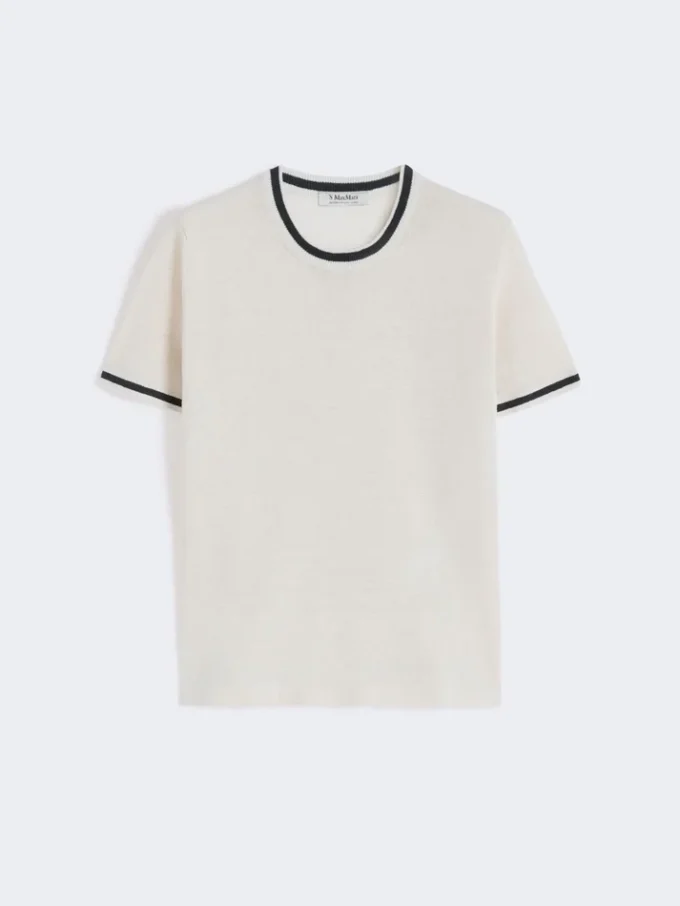 Pure linen yarn sweater, white