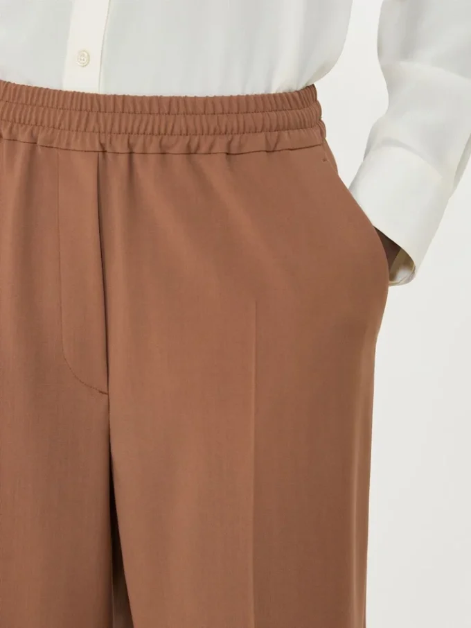 Pure woollen cloth trousers, tobacco Pure woollen cloth trousers, tobacco