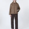 Quilted water-repellent canvas padded jacket, tobacco Quilted water-repellent canvas padded jacket, tobacco