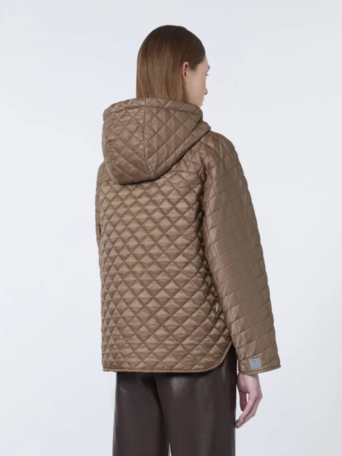 Quilted water-repellent canvas padded jacket, tobacco Quilted water-repellent canvas padded jacket, tobacco