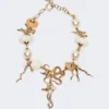 "abissi" metal and raffia choker necklace, gold