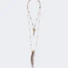 "abissi" metallic necklace with rhinestones, gold