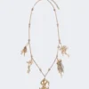 "abissi" metallic necklace with rhinestones, gold "abissi" metallic necklace with rhinestones, gold