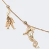 "abissi" metallic necklace with rhinestones, gold "abissi" metallic necklace with rhinestones, gold