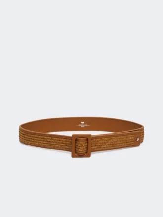 Raffia effect belt, tangerine Raffia effect belt, tangerine