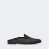Raffia-effect canvas mules, black