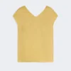Ramie canvas blouse, bright yellow Ramie canvas blouse, bright yellow