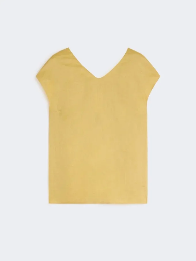 Ramie canvas blouse, bright yellow Ramie canvas blouse, bright yellow