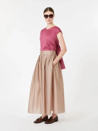 Ramie canvas blouse, cyclamen