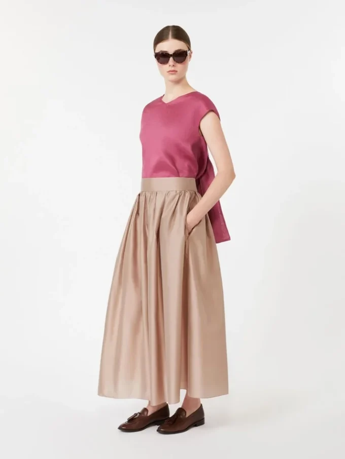 Ramie canvas blouse, cyclamen