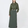 Ramie canvas shirt, kaki