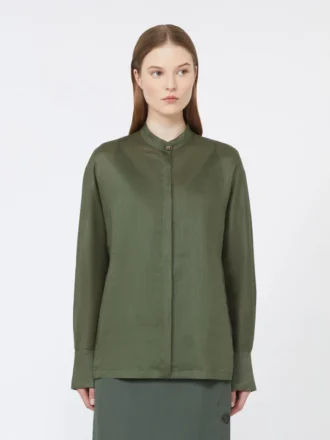 Ramie canvas shirt, kaki