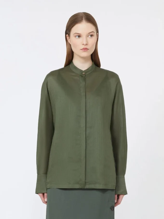 Ramie canvas shirt, kaki