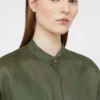 Ramie canvas shirt, kaki