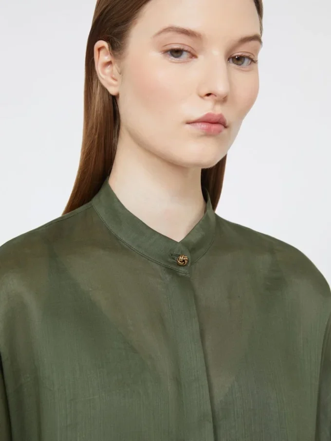 Ramie canvas shirt, kaki