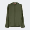 Ramie canvas shirt, kaki