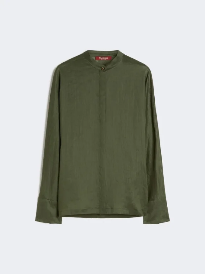 Ramie canvas shirt, kaki