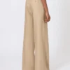 Regular-cut trousers in linen basketweave, camel