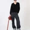 Relaxed-fit wool and cashmere sweater, black Relaxed-fit wool and cashmere sweater, black