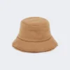 Reversible camel and teddy fabric cloche hat, camel Reversible camel and teddy fabric cloche hat, camel