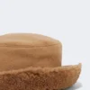 Reversible camel and teddy fabric cloche hat, camel Reversible camel and teddy fabric cloche hat, camel