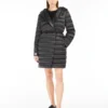 Reversible down jacket in water-repellent satin, black Reversible down jacket in water-repellent satin, black