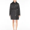 Reversible down jacket in water-repellent satin, black Reversible down jacket in water-repellent satin, black