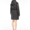 Reversible down jacket in water-repellent satin, black Reversible down jacket in water-repellent satin, black