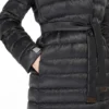 Reversible down jacket in water-repellent satin, black Reversible down jacket in water-repellent satin, black