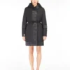 Reversible down jacket in water-repellent satin, black Reversible down jacket in water-repellent satin, black