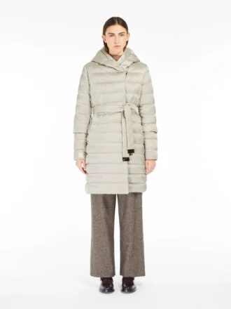 Reversible down jacket in water-repellent satin, light