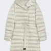 Reversible down jacket in water-repellent satin, light
