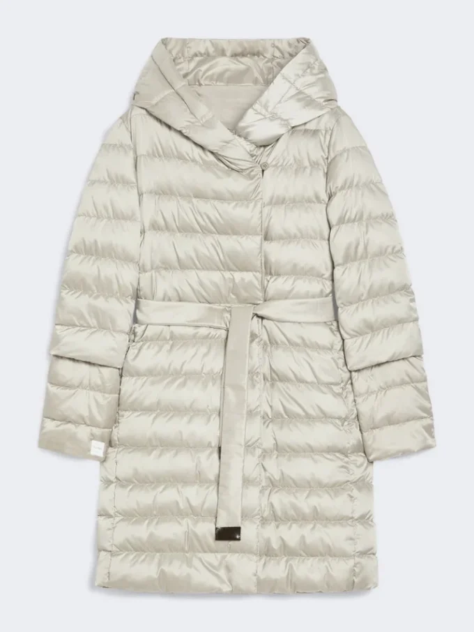 Reversible down jacket in water-repellent satin, light