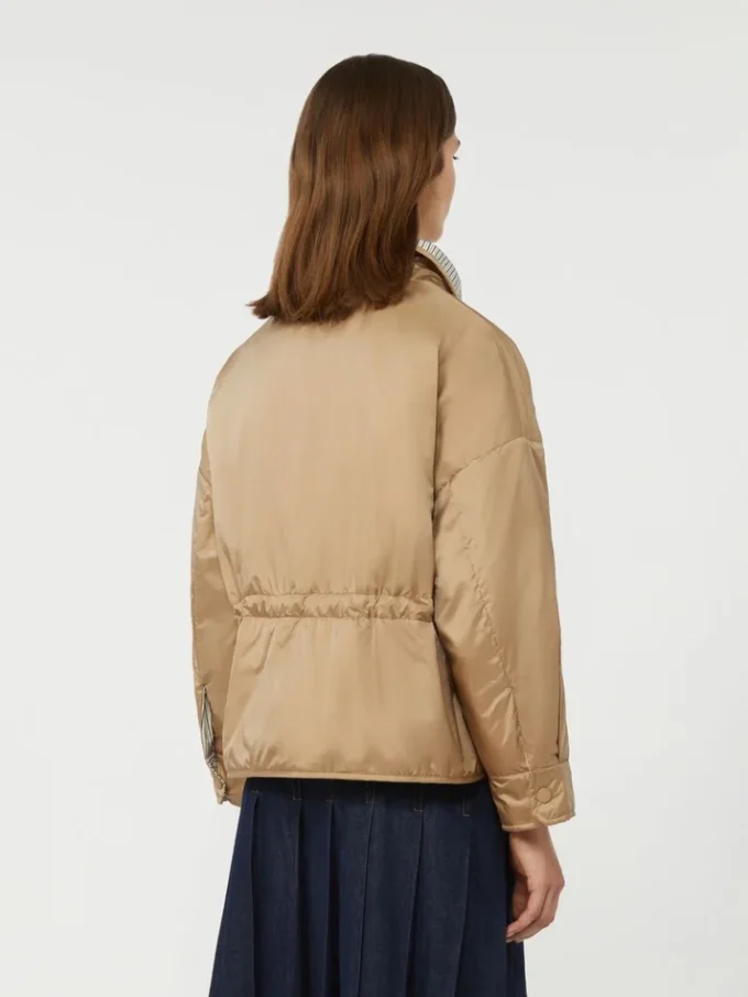 Reversible padded jacket in water-repellent canvas, hazelnut brown Reversible padded jacket in water-repellent canvas, hazelnut brown