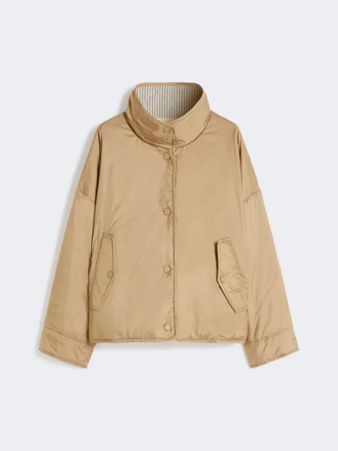 Reversible padded jacket in water-repellent canvas, hazelnut brown Reversible padded jacket in water-repellent canvas, hazelnut brown